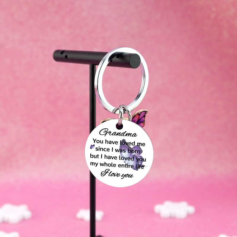 UYBEPU Mother's Day Gifts for Grandma Keychain Birthday Gifts Purple