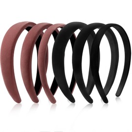 DiyJibb Velvet Headbands for Women and Teens, 6PCS Non-Slip Padded Hairbands with 3 Width Options (0.6", 0.8", 1.2"), Soft Comfortable Hair Accessories for Daily Wear, Makeup, Sports, and Gifts