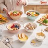 18 oz Ceramic Soup Bowls Set of 6, Blue Pasta