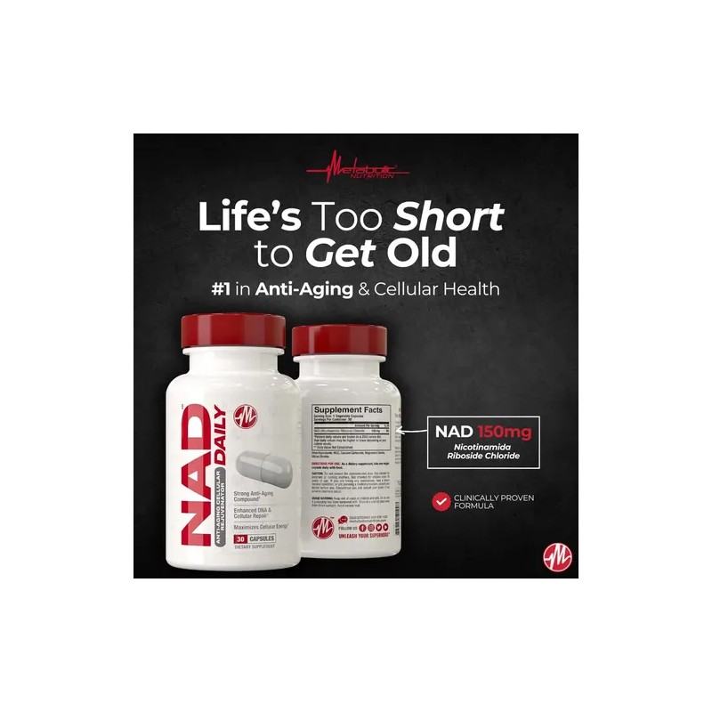 Metabolic Nutrition Nad Daily 150mg Anti-aging 30 Caps