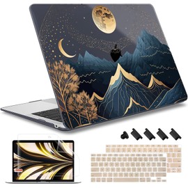 May Chen Compatible with MacBook Air 13 inch Release 2021 2020 2019 2018 (Models: M1 A2337/A2179/A1932), Plastic Hard Shell Case for MacBook Air 13 with Retina Display & Touch ID, Starry Mountain