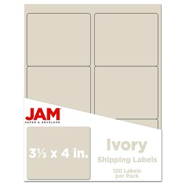 JAM PAPER Shipping Address Labels - Large - 3 1/3 x 4 - Ivory - 120/Pack