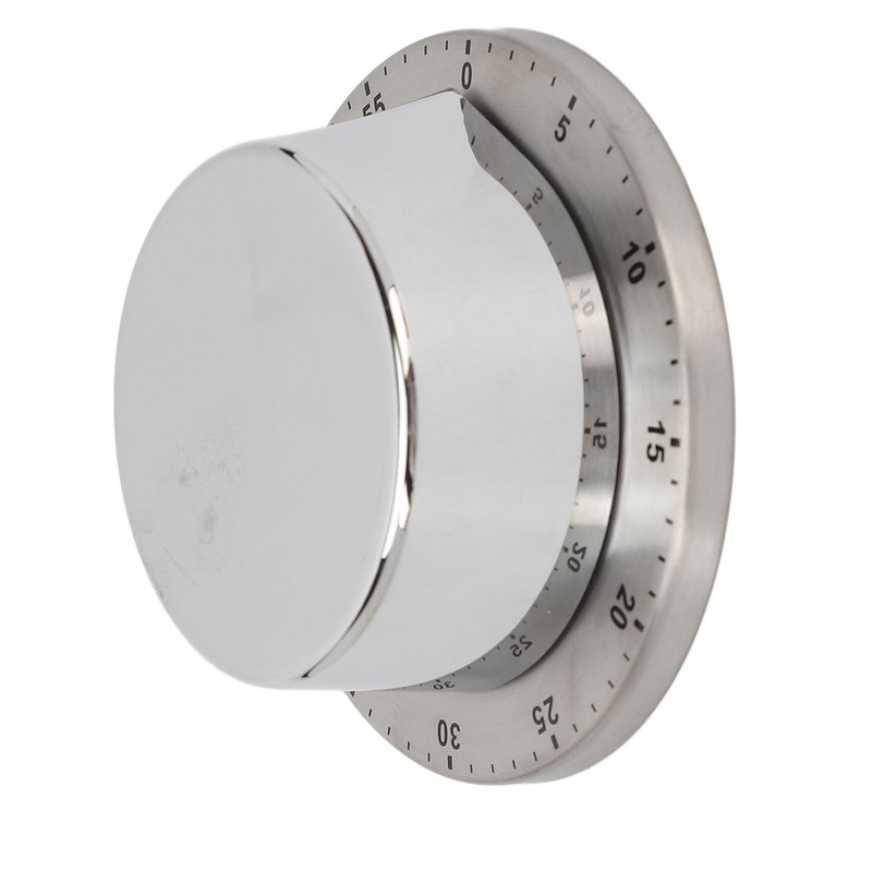 Mechanical Timer Accurate Quiet Counting Loud Alarm Sound Silver Timing