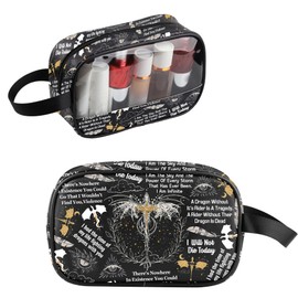 TOBGBE Fth Wing Series Merch Fantasy Book Lover Clear Makeup Bag Dragon Rider Portable Make Up Organizer Bags Bookish Gifts (Fth W Quote Clear MB)
