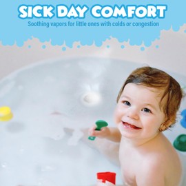 Tub Works® Vapor Bath Bombs for Toddlers & Kids, 12 Pack | Natural Essential Oils for Aromatherapy | Calming Eucalyptus Bath Bomb with Lavender & Menthol for Cold, Flu & Congestion Relief