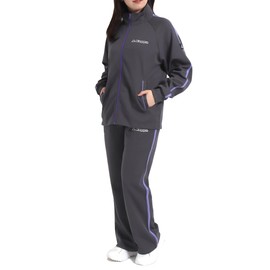 Kappa Women's Jersey Top and Bottom Setup, Sportswear, Training Wear, Loungewear, Room Wear, charcoal