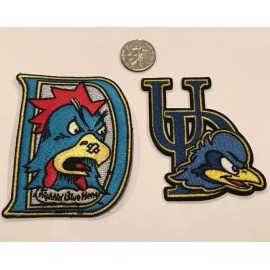 2-University of Delaware Fightin Blue Hens embroidered iron on patches Awesome!