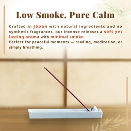 Hasegawa 墨香 Japanese Smokeless Zen Ink Essence Incense - 30 Sticks, 15 Min Burn, Premium Blend of Sandalwood, Musk, and Camphor, Rich & Sophisticated Aroma for Relaxation and Meditation