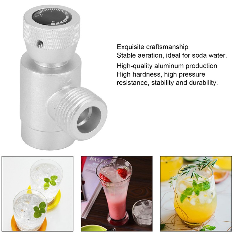 CO2 W21.8‑14 Thread Refill Adapter Connector Integrated Aluminum Soda Maker