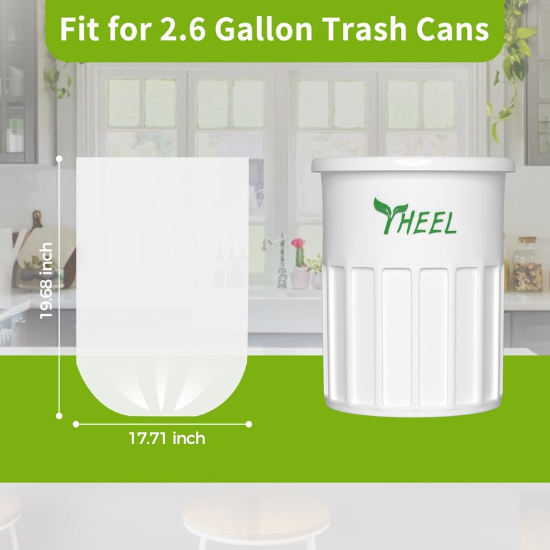 2.6-Gallon Small Trash bags: Clear Bathroom Trash Bags Small Garbage