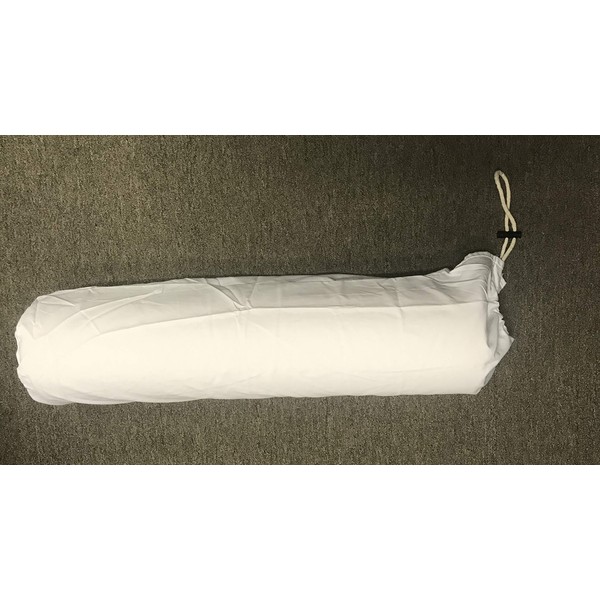 Therapist’s Choice® Microfiber Bolster Cover with Drawstring Closure, Soft & Durable, Size: 6" x 27" (Cover Only, Bolster Not Included) (White)