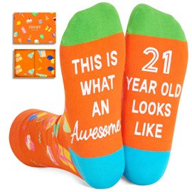 Zmart 21st Birthday Gifts Ideas - Best Gifts for 21 Year Old Woman Man, Socks for Women