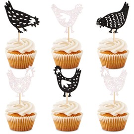 30PCS Chicken Cupcake Toppers Baby Shower Birthday Party Decorations Farm Animals Baby Shower Decorations Supplies Bbay Theme Baby Girl Boy Party Decorations (chicken 2)