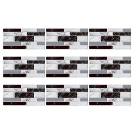 9 Unids Autoadhesivo Azulejo de La Pared Mosaico Pegatinas de Azulejos de Pared Pelar Y Pegar Paneles de Salpicaduras Azulejos para Baño de Cocina