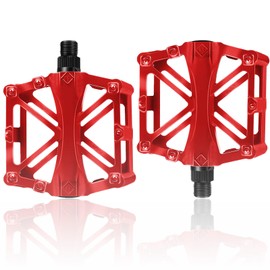 Winlauyet Bicycle Cycling Bike Pedals 9/16" With Sealed Anti-Slip Durable For Universal BMX Mountain Bike Road Bike Trekking Bike (Red)