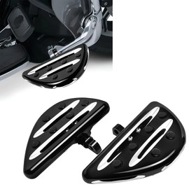 Sresk Wide Motorcycle Driver Passenger Floorboards | Front Rear Foot Pegs for Harley Touring, Electra Glide, Road Glide, Road King, Street Glide, Dyna, Sportster, Softail, Black, Water drop style