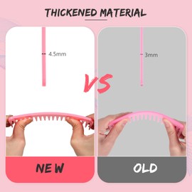 Peine para desenredar el cabello grande, peine de dientes anchos para cabello rizado, cabello seco y húmedo, sin mango, peine desenredante para peinar champú (rosa, cian)