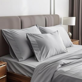 Sweet Sheets® King Pillowcases - Ultra Soft | 1800 Thread Count Feel | Wrinkle & Fade Resistant | Eco-Friendly | Multiple Colors (Light Gray)