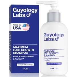 Hair Growth Shampoo For Men - for Thinning Hair - Natural DHT Blockers To Reduce Hair Loss - Biotin and Keratin Best for Growth and Thickening - Clinically Tested - Made in USA by Guyology Labs