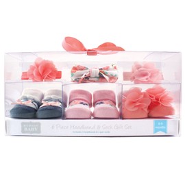 Hudson Baby Unisex Baby Headband and Socks Gift Set