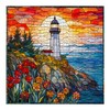 Stained Glass Lighthouse Puzzles for Adults 1000 Piece, Mosaic Beach