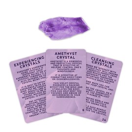 Detox Healing Crystal + 25 Guide Cards - Amethyst Crystal - Learn & Detox