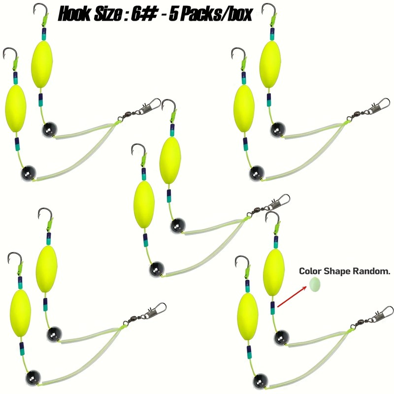 5 Packs Carp Fishing Hook Rig Set – Reverse Off-Bottom