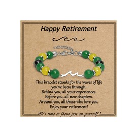 Officentra Retirement Bracelet for Women, Stainless Steel Wave Design Meaningful Gift for Teacher, Nurse, Mom – Classy Jewelry for Female Coworker, Friend – 2025 Retired Gifts