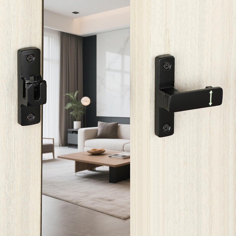 Mooche Door Latch Black Door Hook and Eye Latch, Zinc