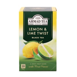 Ahmad Tea Black Tea, Lemon & Lime Twist Teabags, 20 ct (Pack of 1) - Caffeinated & Sugar-Free