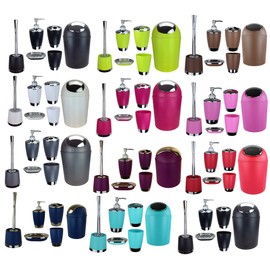 GMMH 6-Piece Bathroom Accessory Set Soap Dispenser Holder Toilet Brush