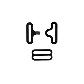 Adjustable Bow Tie Hardware Clips - 3/4" Black Metal - 25 Sets