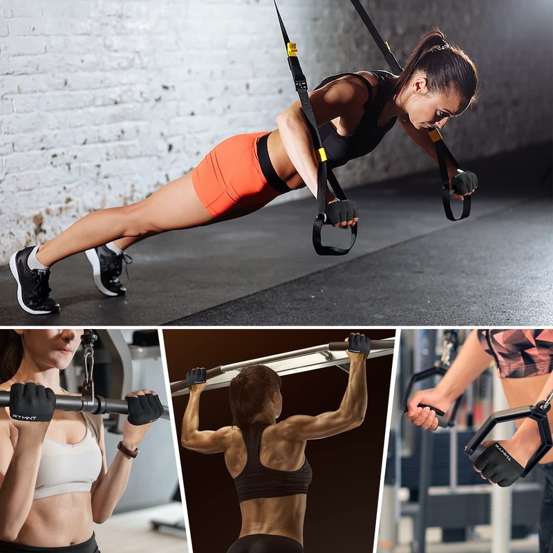 RYMNT Minimal Workout Gloves,Short Micro Weight Lifting Gloves Grip Pads