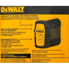 DEWALT The Original Dewalt 100-Watt 2-Port GaN PPS PD Wall Charger DXMA1310874
