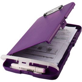 HWPRATO Clip Boards 8.5x11 with Storage Purple Clipboard with Storage Clipboard Folder Foldable File Plastic Folio Case for Teacher,Kids,Doctor,Offices (Purple)