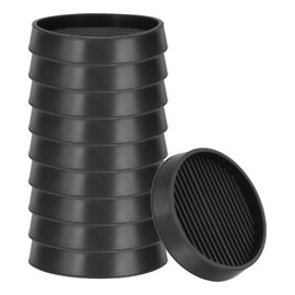 PATIKIL Round Rubber Caster Cups 3 Inch, 12 Pcs Anti-Sliding Furniture Pads Leg Coasters Bed Stoppers for Hardwood Floors Couches Table Chairs Sofa Feet, Black