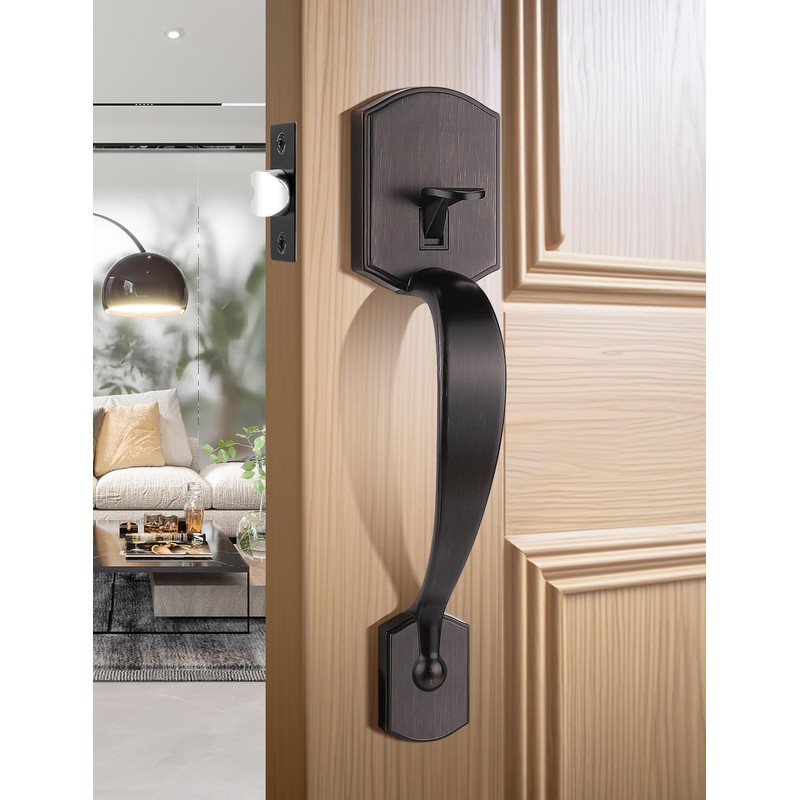 Tinewa Camelot Trim Lower Half Handleset, Oil Rubbed Bronze Finish,
