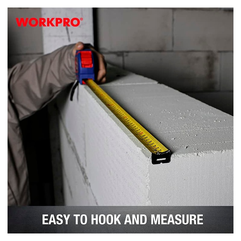 WORKPRO 7.5m 25mm Plastic Tape with Lower Lock 13 x