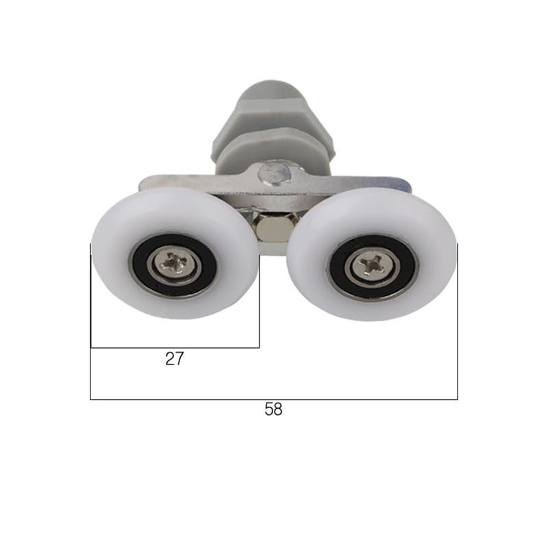 4Pcs Curved Shower Door Rollers,Bathroom Rollers,27mm Door Roller Replacement Part,Shower