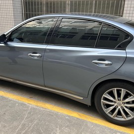 UYITO Window Trim Chrome Delete Blackout Overlay Pre-Cut Genuine Vinyl KK for Infiniti Q50 2014-2023 Glossy Black Pattern