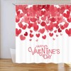 KOTOM Valentine's Day Shower Curtain, Creativity Heart-Shaped Petal, Polyester Fabric