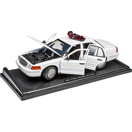 Motormax 1:18 2001 FORD CROWN VICTORIA POLICE LIGHT & SOUND UNMARKED WHITE 73992 (White)