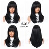 OUFEI Black Wigs for Women Oversized Scalp Medium Length Long