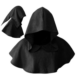 DAZCOS - Gorro medieval multicolor resistente de gamuza sintética, accesorio de cosplay pagano para Navidad, Halloween, Negro -, One Size Fits Most or S/M