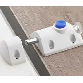 Safety Latch Lock for Cabinets, Furniture, Fences (White, 5-piece set) DP76691 2ea