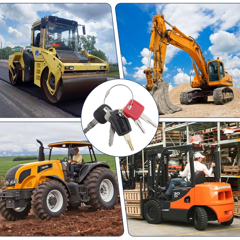 Forhandy 18-Piece Ignition Key Construction Machinery Key Set, Replacement Ignition