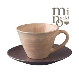 Koyo Pottery 21620 Cup Saucer, Bowl, Japanese Tableware, Fashionable, Antique Beige, C/S, 6.8 fl oz (190 cc), Made in Japan