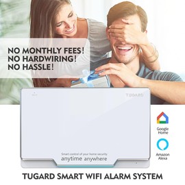 TUGARD WiFi Home Alarm Security System,Wireless DIY Smart Home Burglar Security Alarm System 10 Pieces Kits, Compatible with Alexa Google Home Voice Control for Villa Home Apartment