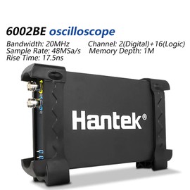 Hantek 6022BE Osciloscopio digital portátil basado en PC 2 canales 20MHz USB Osciloscopios