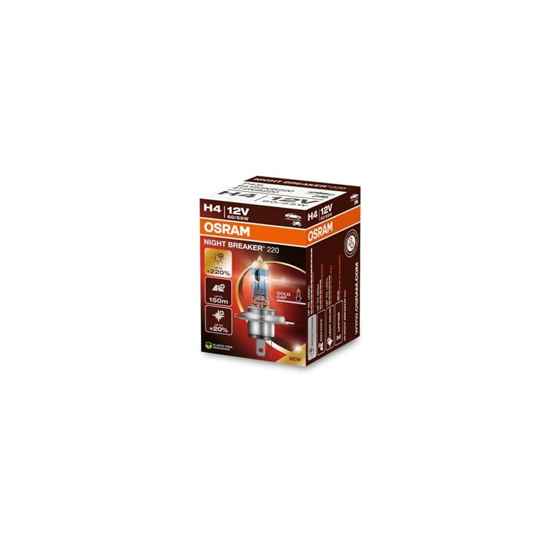 Osram 64193NB200 Night Breaker Laser 200 Halogen bulb-H4-12V/60-55W-single Piece